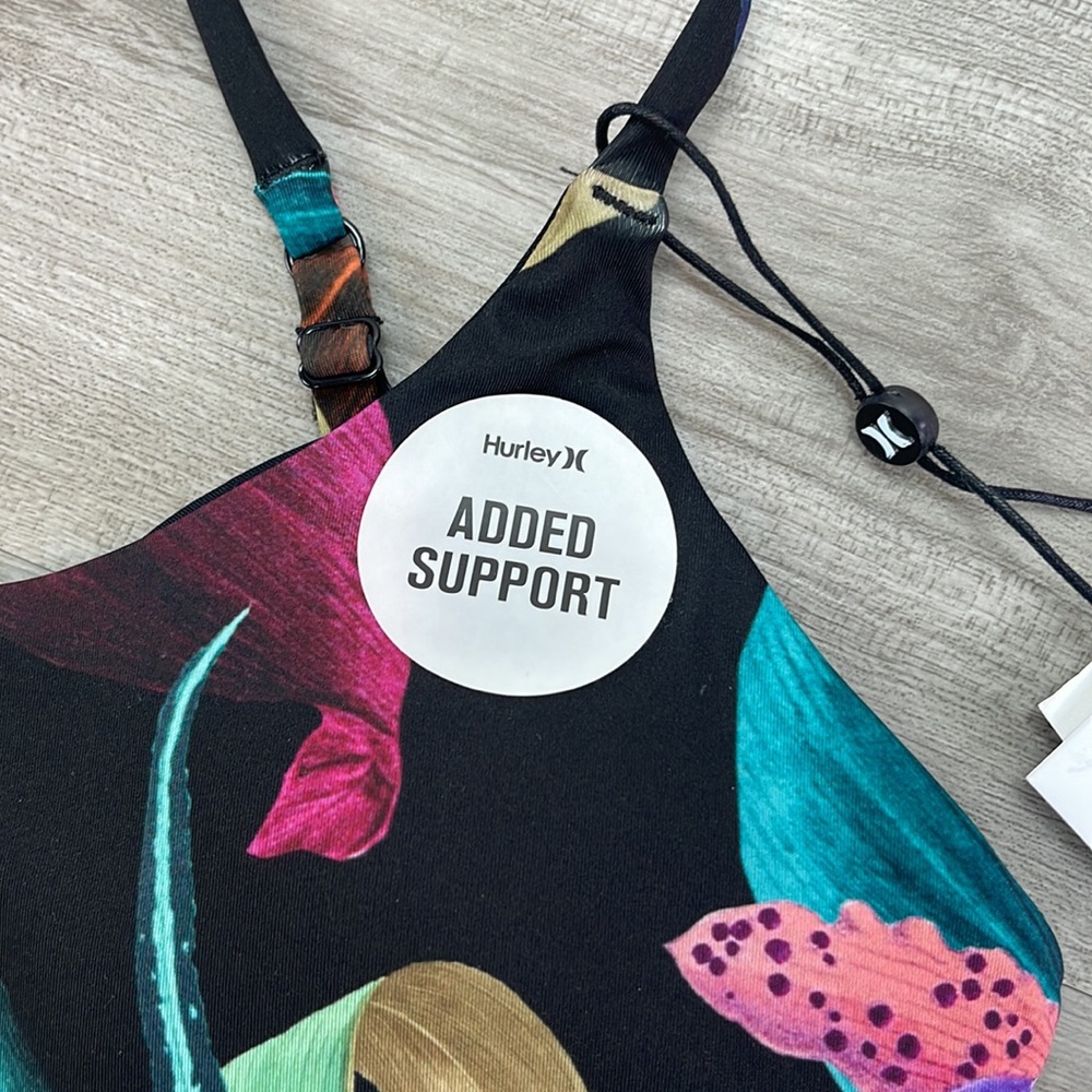 ☀️HURLEY☀️ ORCHID SNACK ADJUSTABLE HIPSTER SURF BOTTOM BIKINI SET - Picture 9 of 14